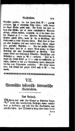 Vermischte historisch-litterarische Nachrichten
