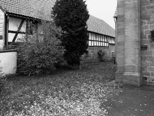 Sachteil Fachwerkwand (Wirtschaftsgebäude); Schlitz, Kirchgasse 3