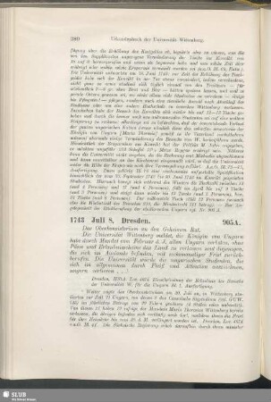 905A. 1743, Juli 8. Dresden