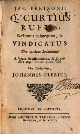 Q. Curtius Rufus restitutus in integrum et vindicatus