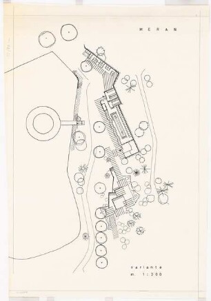 Kuranlage Meran: Lageplan 1:200, Variante