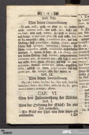Sect. IX. Von denen Interjectionen.