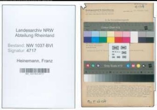 Entnazifizierung Franz Heinemann , geb. 08.03.1901 (Elektromeister)