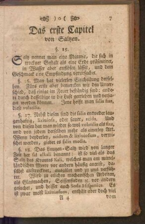 Das erste Capitel von Saltzen
