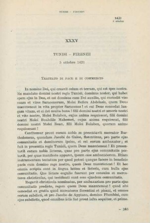 XXXV Tunisi - Firenze 5 ottobre 1421