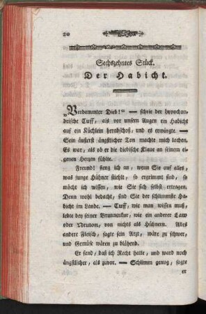 Sechszehntes Stück. Der Habicht