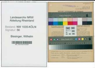 Entnazifizierung Wilhelm Bissinger , geb. 04.03.1903 (Kaufmaennischer Angestellter)