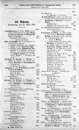 Sitzung 20, 21. April 1021