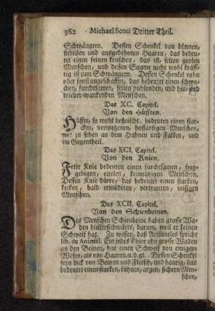 Das XCII. Capitel. Von den Schienbeinen.
