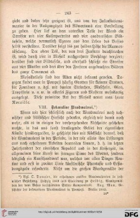 VIII. Dekorative Wandmalerei