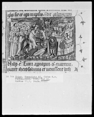 Perikopenbuch des Erzbischofs Kuno von Falkenstein: Der Einzug nach Jerusalem