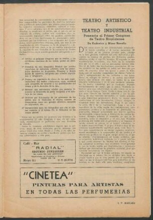 Teatro artístico y teatro industrial : Ponencia al primer congreso de teatro rioplatense de Eudovico y Alceo Revello