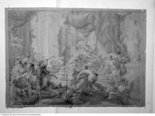 Concorso Accademico 1704, Prima Classe: Romulus und seine Begleiter töten Amulius, primo premio