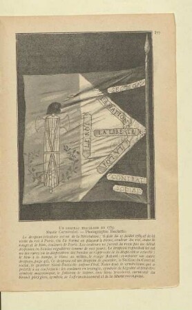 Un drapeau tricolore en 1789. Musée Carnavalet. - Photographie Hachette