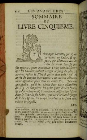 Sommaire du Livre cinquieme.