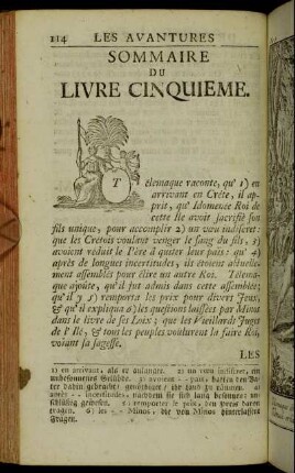 Sommaire du Livre cinquieme.