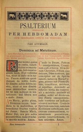 Breviarium Romanum : ex decreto SS. Concilii Tridentini restitutum S. Pii V pontificis maximi jussu editum .... 3