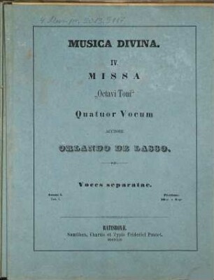 IV. Missa "Octavi toni" : 4 vocum