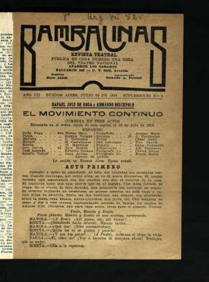 El movimiento continuo : comedia en tres actos