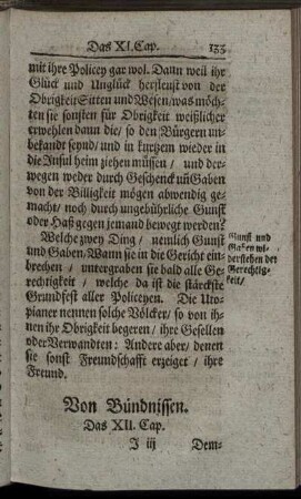 Von den Bündnissen. Das XII. Cap.