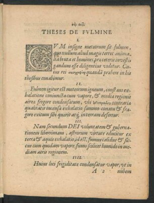 Theses De Fulmine
