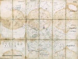 N° IX; Mutterkarte von der Dorffeldmark Suelten, D.A. Warin
