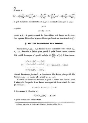 § 10. - 11. Del determinanti delle funzioni. Determinanti di Hesse.