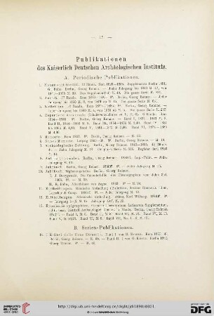 Publikationen des Kaiserlich Deutschen Archäologischen Instituts