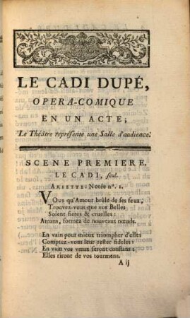 Le Cadi Dupé : Opéra Comique en Un Acte