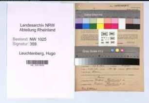Entnazifizierung Hugo Leuchtenberg , geb. 27.09.1900 (Verwaltungsangestellter)
