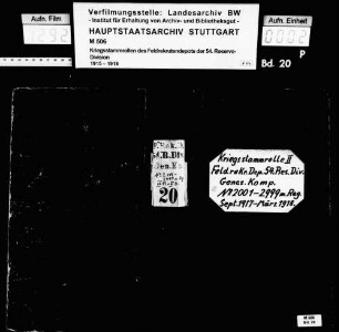 Kriegsstammrolle der Genesenenkompanie