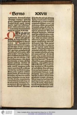 Laurentii martiris, sermo unus, in ordine XXVII.