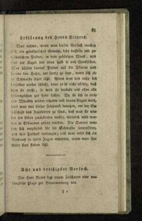 Acht und dreißigster Versuch.