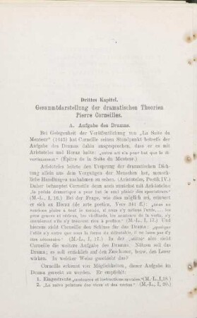 Drittes Kapitel. Gesammtdarstellung der dramatischen Theorien Pierre Corneilles.