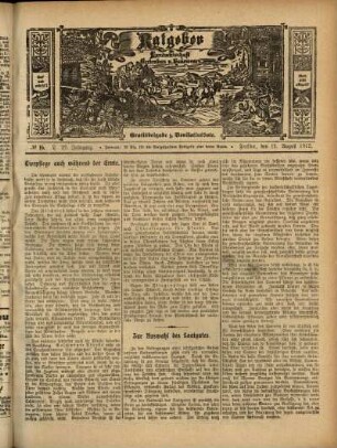 Ausgabe vom Sonntag, den 11. August 1912.