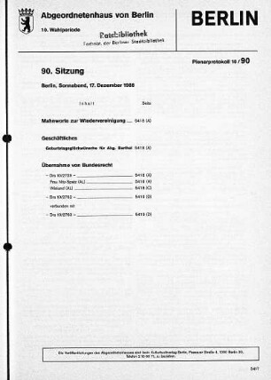 Nr. 90, 17. Dezember 1988