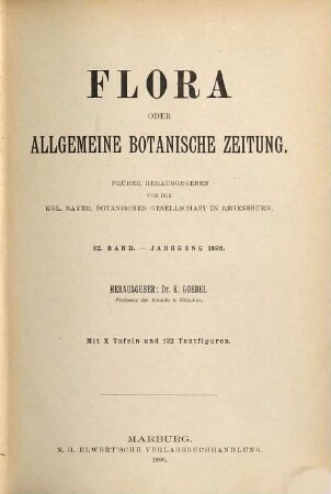 Flora oder allgemeine botanische Zeitung. 82. 1896