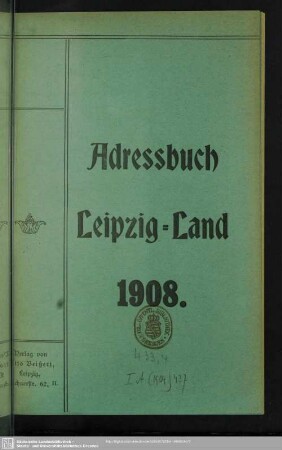 1908: Adressbuch Leipzig-Land