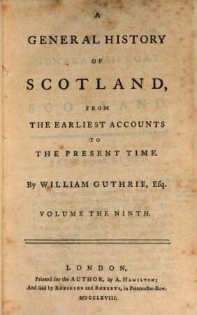 A general history of Scotland. 9