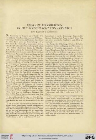 Über die Feuerwaffen in der Seeschlacht von Lepanto