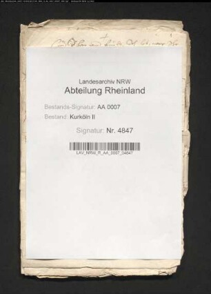 Schriftwechsel in Angelegenheiten des kurfürstlichen Archivs