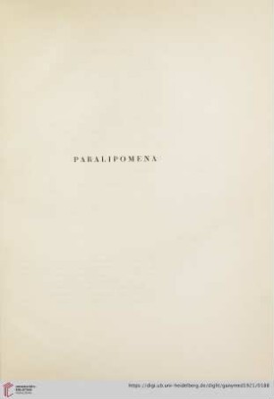 Paralipomena