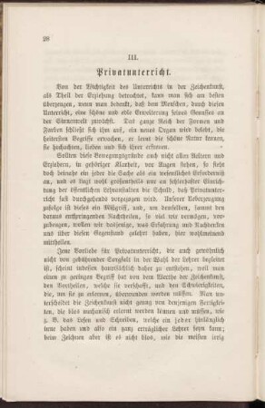 III. Privatunterricht.