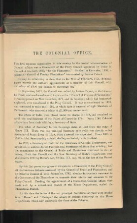 History and Particulars of the Office of the Secretary of State and other Offices, Institutions and Associations connected with the Colonies