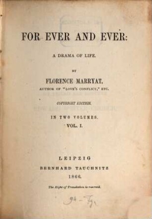 For ever and ever : a drama of life, 1