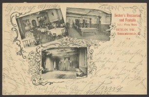 Ansichtskarte Restaurant und Festsäle, Kommandantenstraße [2/2]