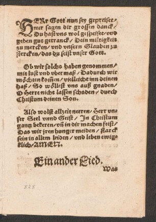HERr Gott nun sey gepreiset/ || wir sagen dir grossen danck/ ||