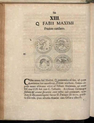 XIII. Q. Fabii Maximi Prudens cunctatio.