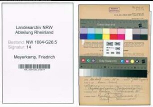 Entnazifizierung Friedrich Meyerkamp , geb. 24.08.1886 (Bankinspektor)