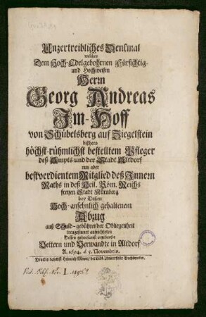 Holzschuher, Familie / Wappen / Stempel